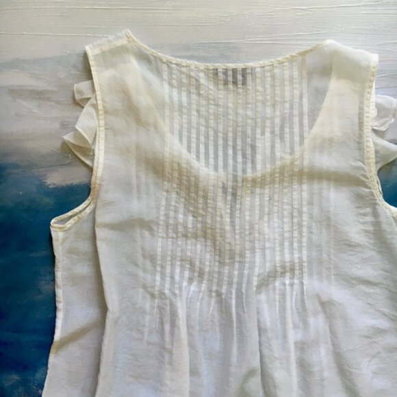 THEORY Cotton Silk Sleeveless Top | Size M - Picture 6 of 8